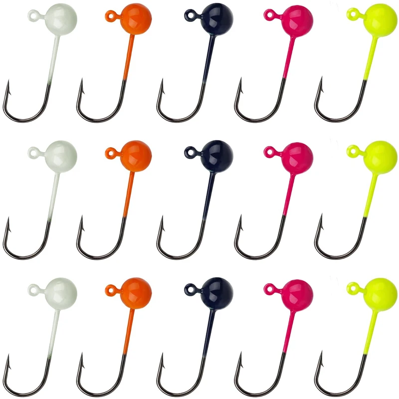 50pcs Round Head Jig Head Hooks Fishing Acesssories Perfect for Saltwater and Freshwater Fishing Jig Hooks Lure Fishing New 2024