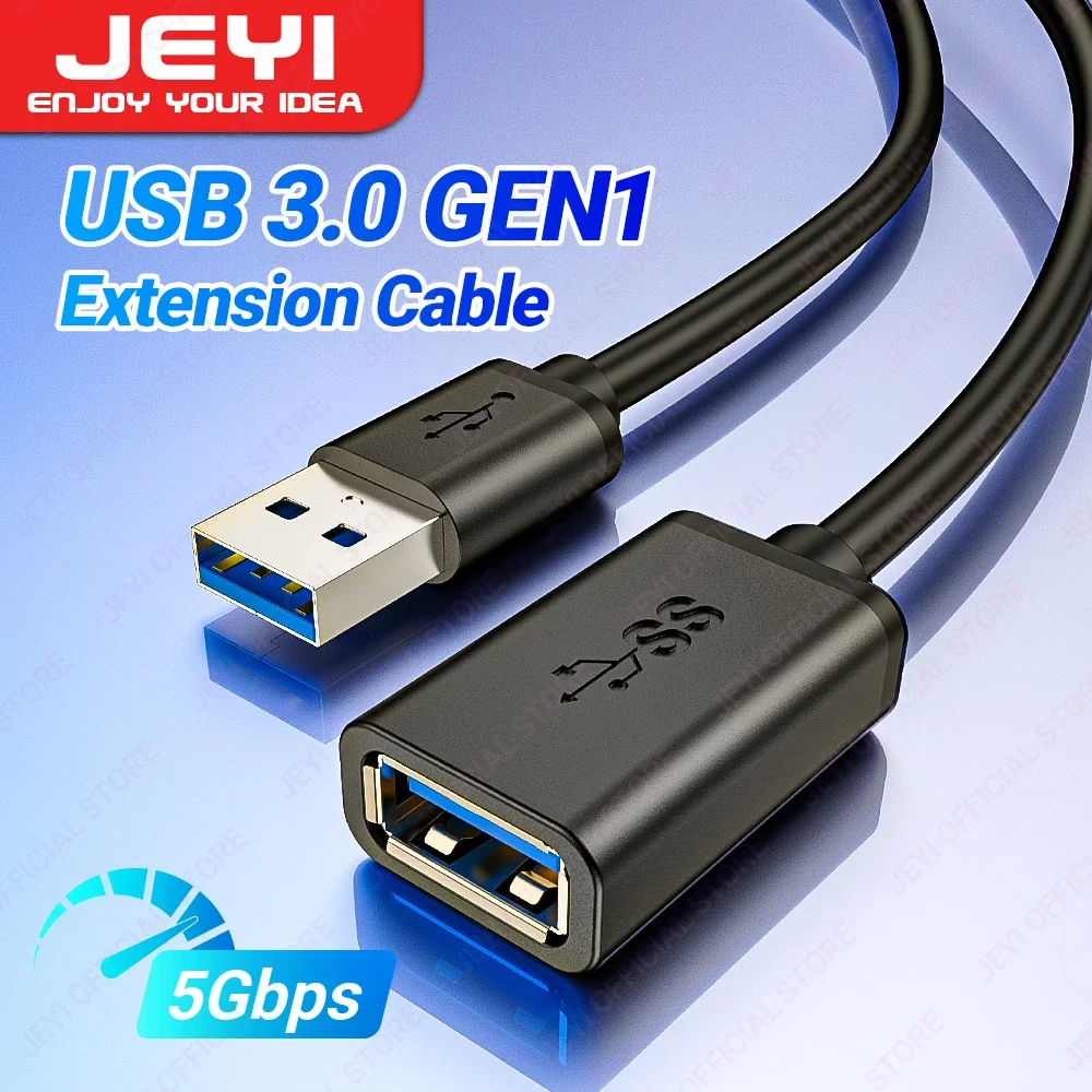 JEYI USB Extension Cable, USB 3.0 GEN1 5G Extend Male to Female Cord, Fast Data Transfer Compatible Keyboard, Mouse, Flash Drive