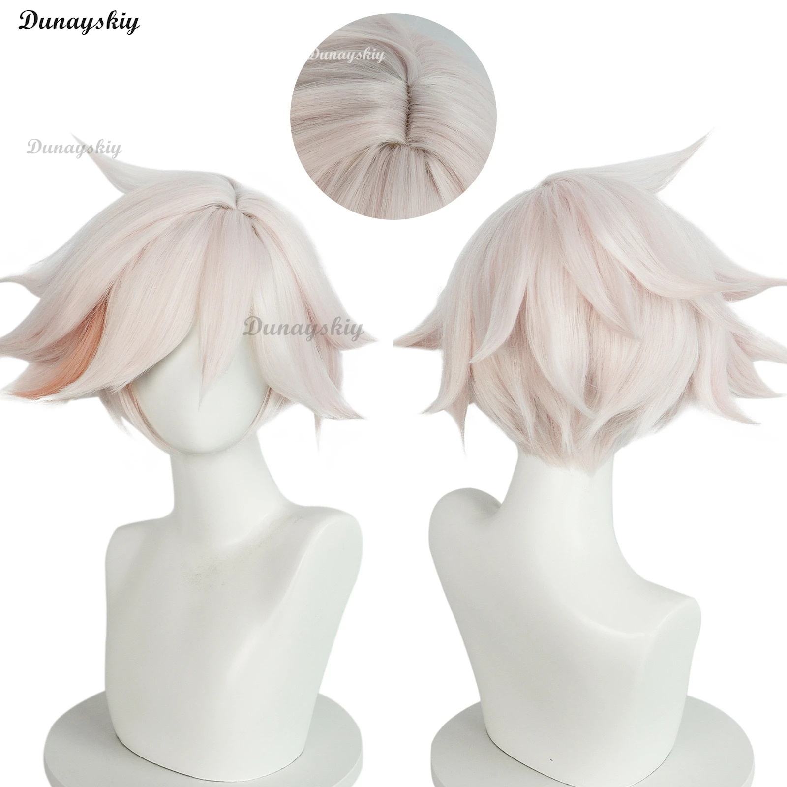 Anime Dust Angel Cosplay Wig Costume Wigs White Short Heat Resistant Synthetic Hair Halloween Party Role Play Carnival Props