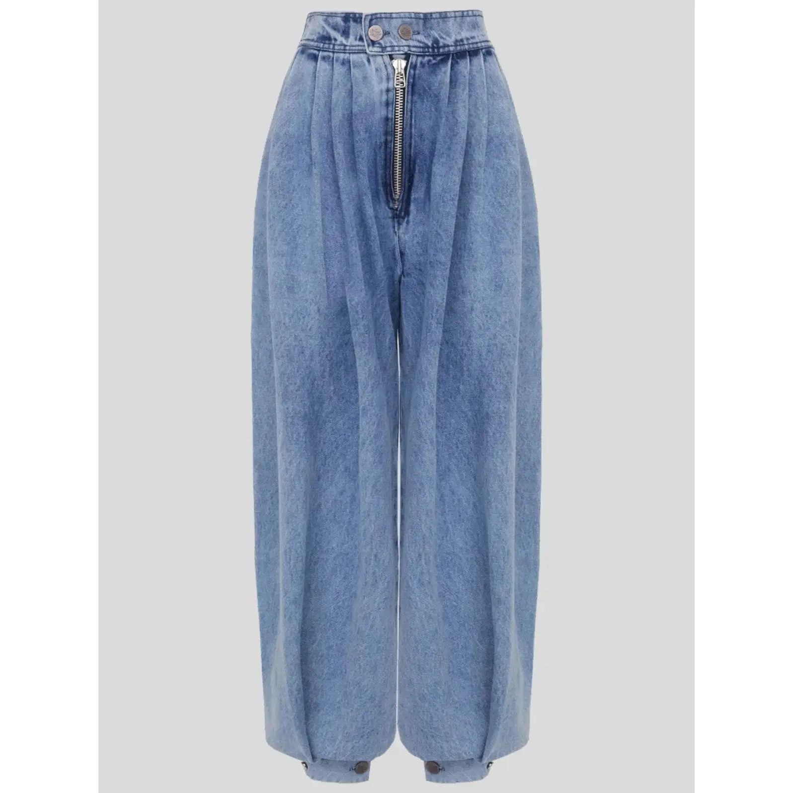 Women's Spring High Waist Zipper Denim Loose Harem Pants Jeans Women's Retro Bloomers Ladies Casual Workwear Jeans 2026