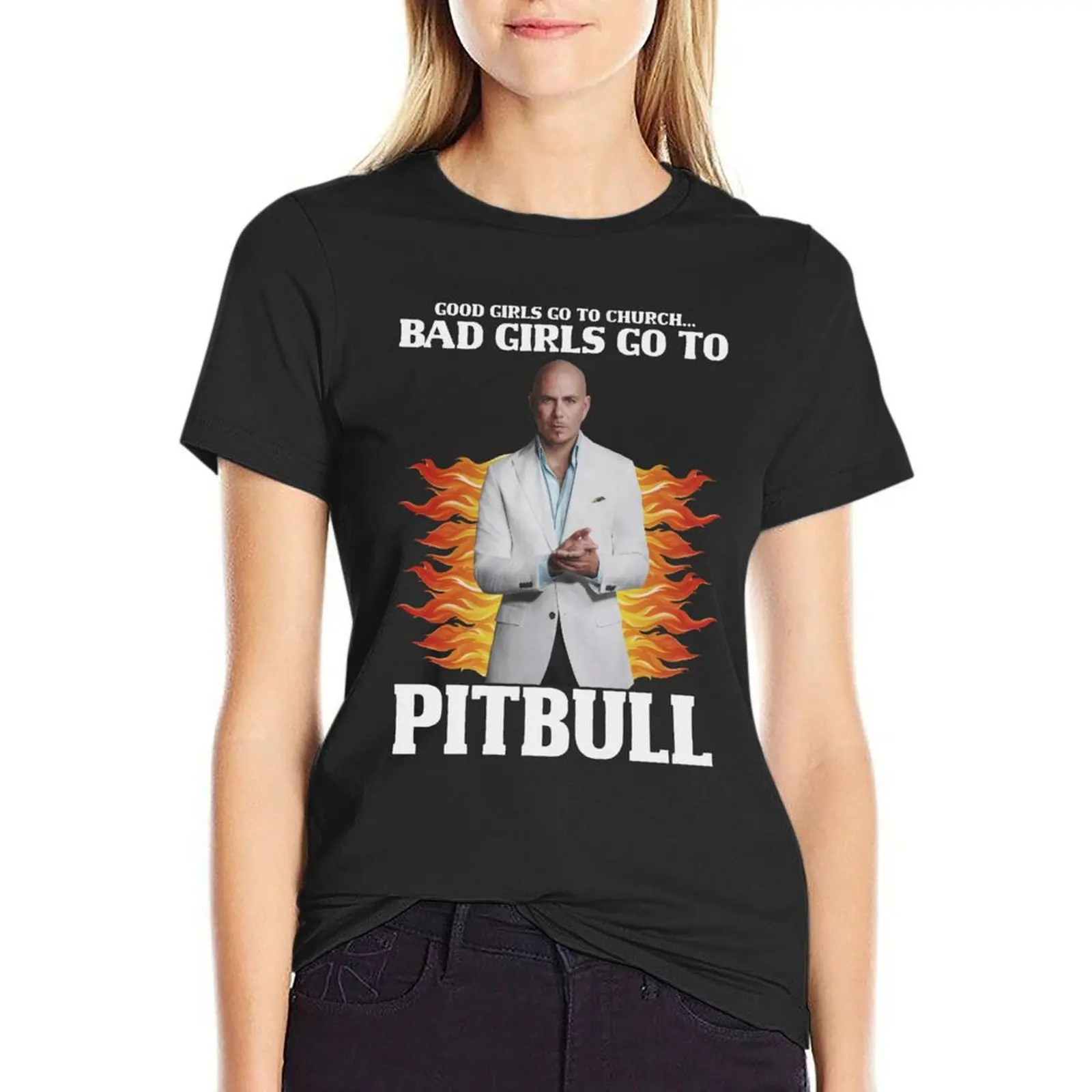 

Футболка Bad Girls Go To Pitbull, милые топы с животным принтом, Одежда большого размера в стиле хиппи, женская одежда