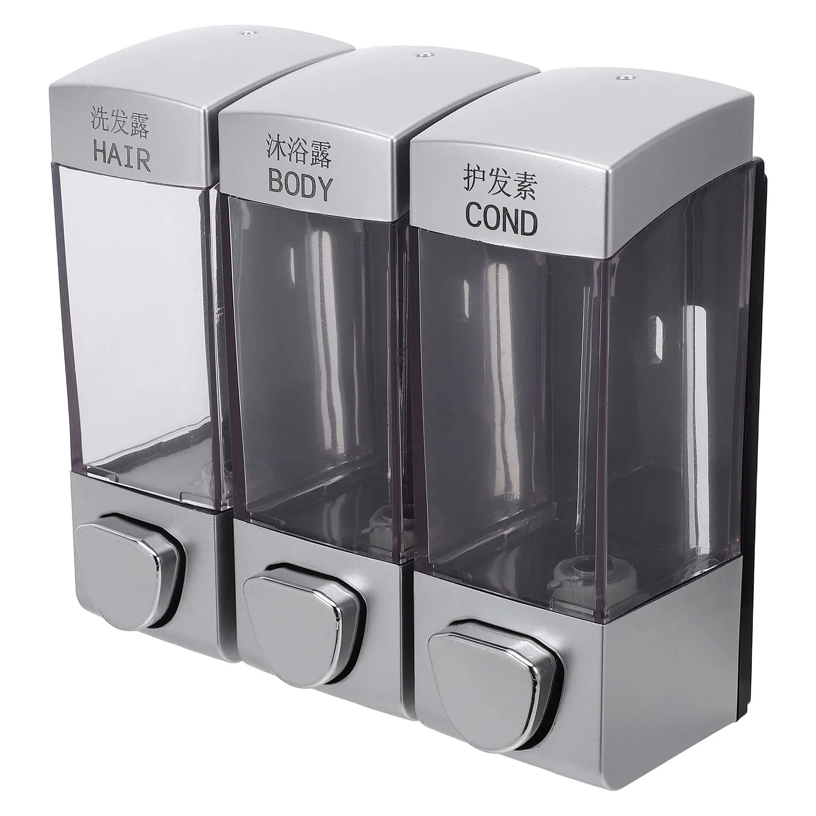 

Soap Gel Dispenser Three Outlets Wall-Mounted ABS Plastic Pump Shampoo Conditioner Shower Gel Lotion for Bathroom Kitchen