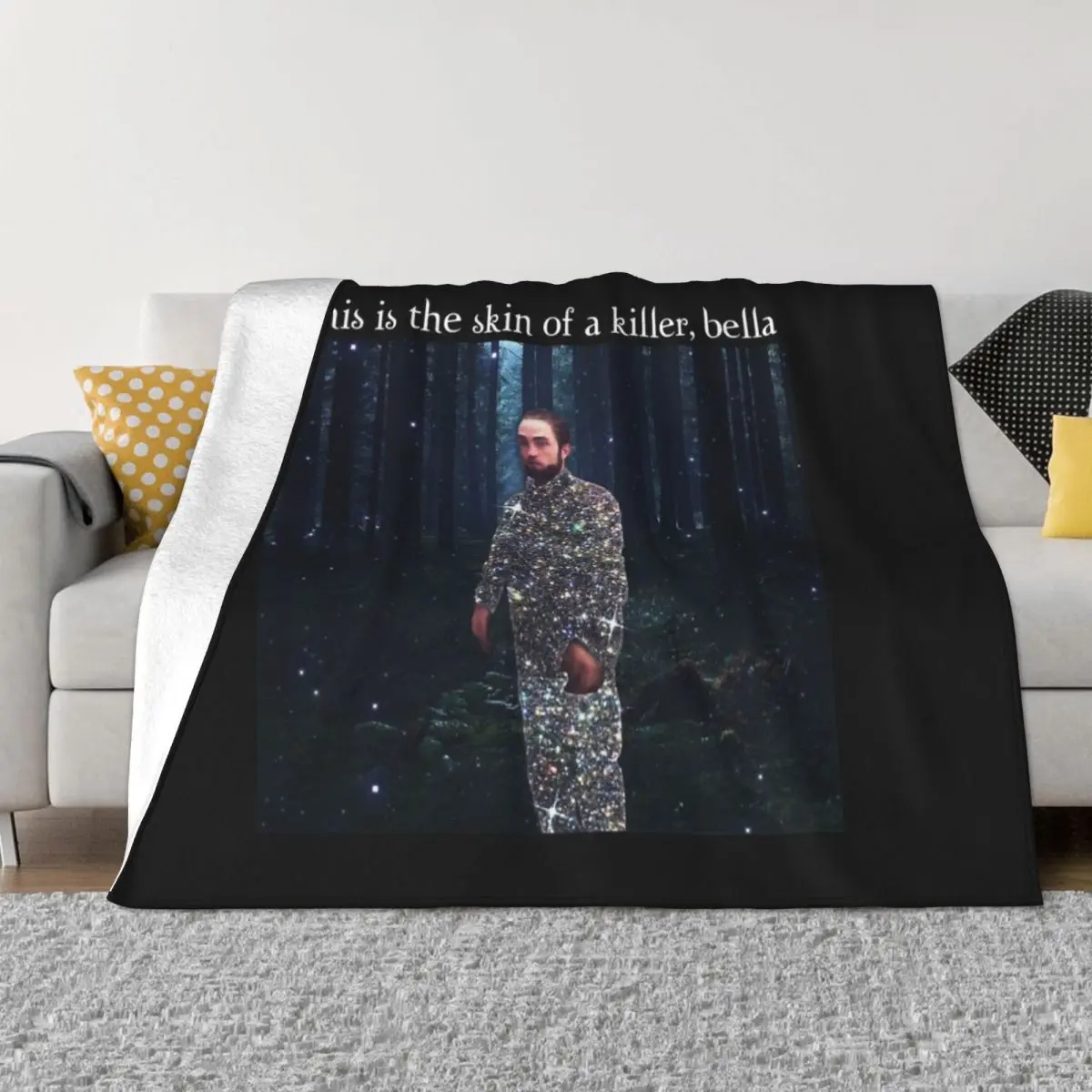 

This Is The Skin Of A Killer Bella Meme Essential Throw Blanket funny gift Custom Blanket blankets and throws bed plaid