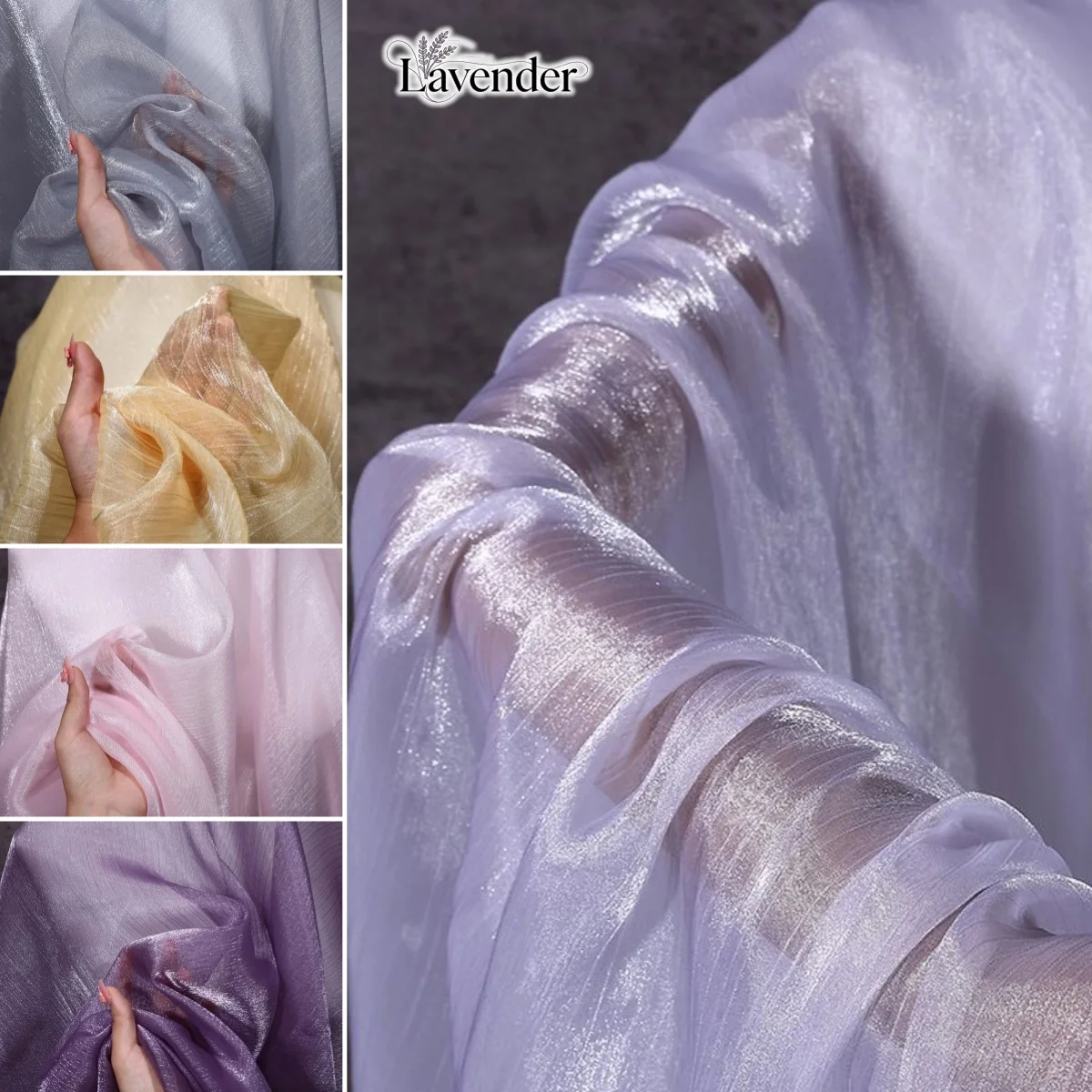 Ice wrinkled yarn ice flower yarn organza sparkling three-dimensional texture sewing clothing yarn DIY background fabric