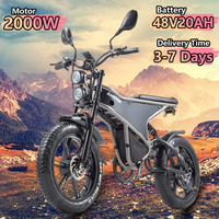 RANDRIDE DM711 Electric Bicycle 2000W 48V20AH Lithium Battery Adult City Electric Bike 20 inch Fat Tire Mountain Off-road E-bike
