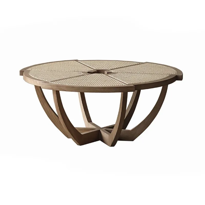 Rattan solid wood coffee table rattan art living room small apartment sofa combination