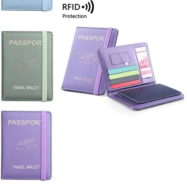 

Waterproof RFID Blocking Passport Cover PU Leather Travel Wallet Case with Credit Card Slots For Women Men