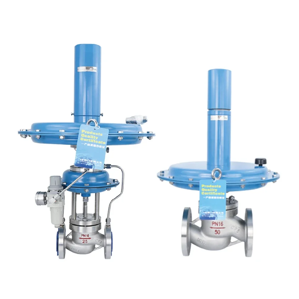 Low pressure self-operated regulating pneumatic self reducing control valve for nitrogen or air control valve