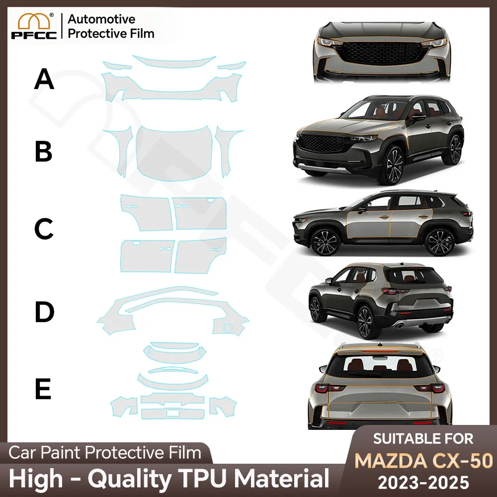 

Pre-cut Paint Protection Film Clear TPU PPF Anti Scratch Accessories 8.5thick Transparent Sticker For Mazda CX50 CX-50 2023-UP