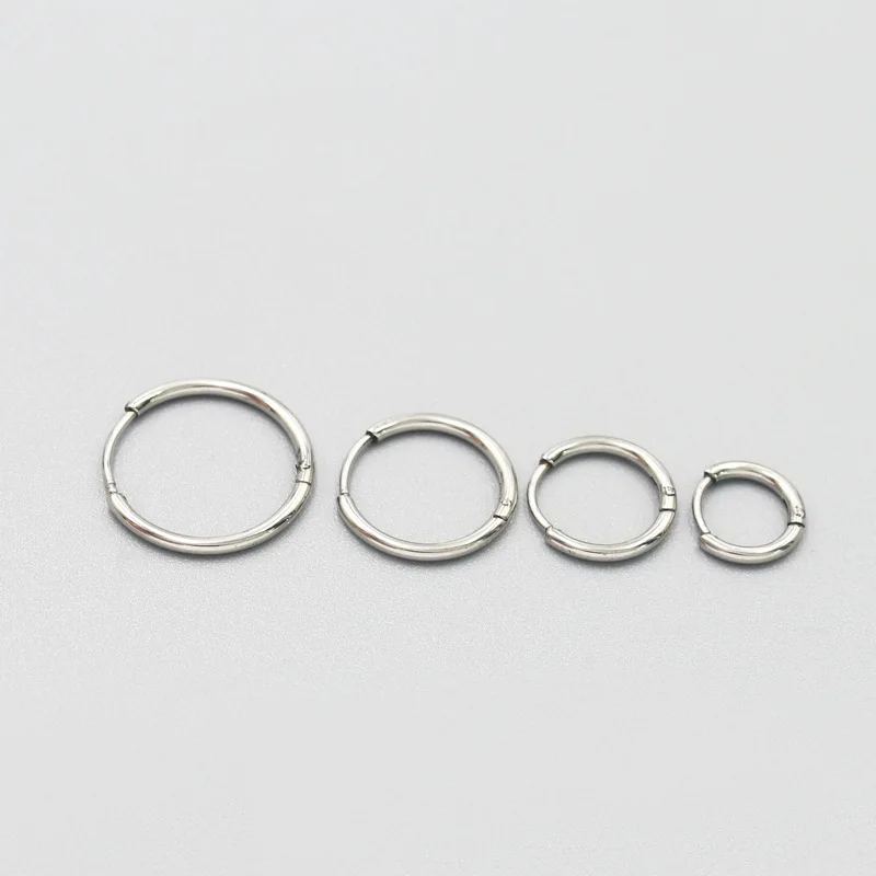 Women Men Stainless Steel Circle Shape Thickness 1.2mm Hoop Earrings 4 Sizes For Choose Hypoallergenic Fashion Jewelry Forle