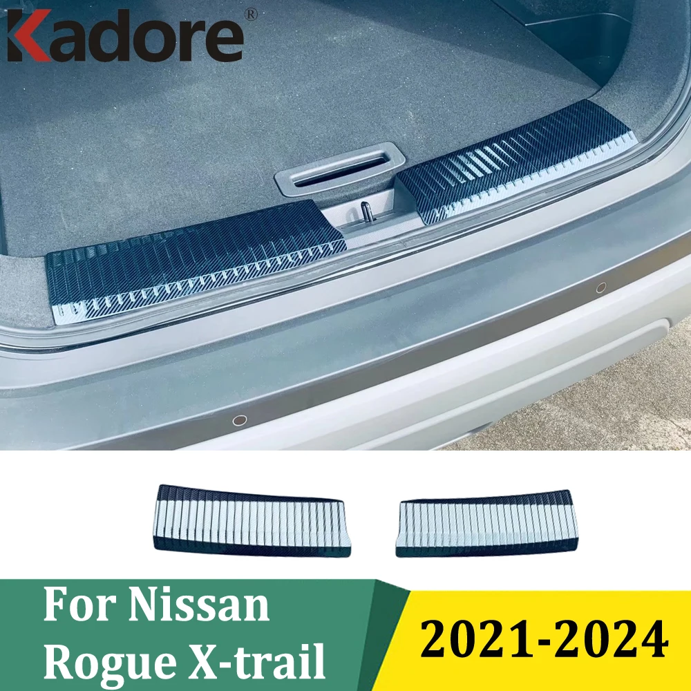 

For Nissan Rogue X-trail 2021 2022 2023 2024 Rear Bumper Sill Trunk Guard Protector Cover Trim Car Interior Accessories