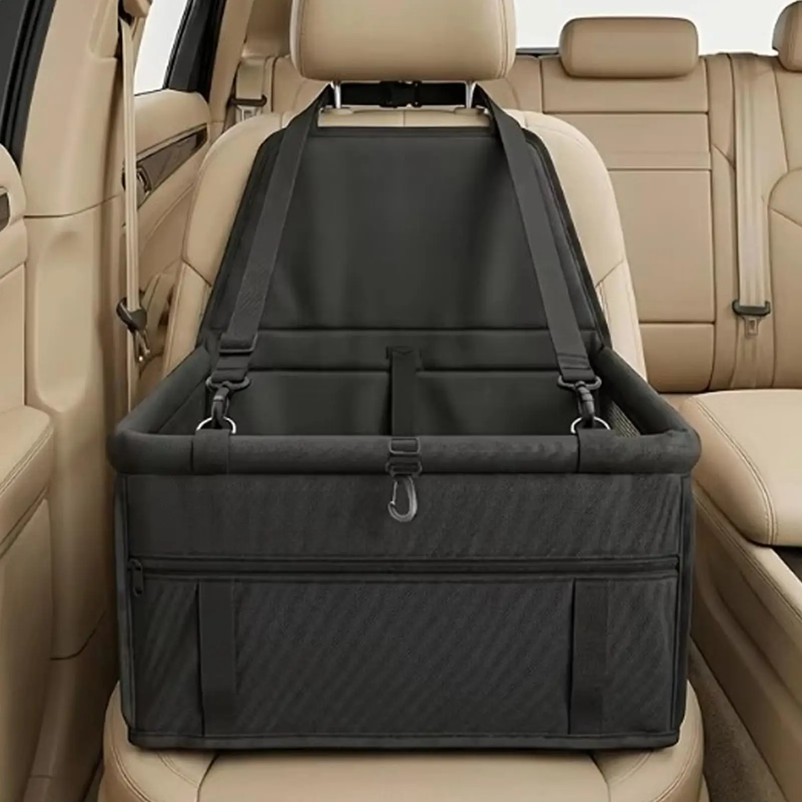 Pet Car Seat Soft Portable Cushion Carriers With Safety Buckles Safe Travel Car Seat For Puppy Travel Backseat Front Console