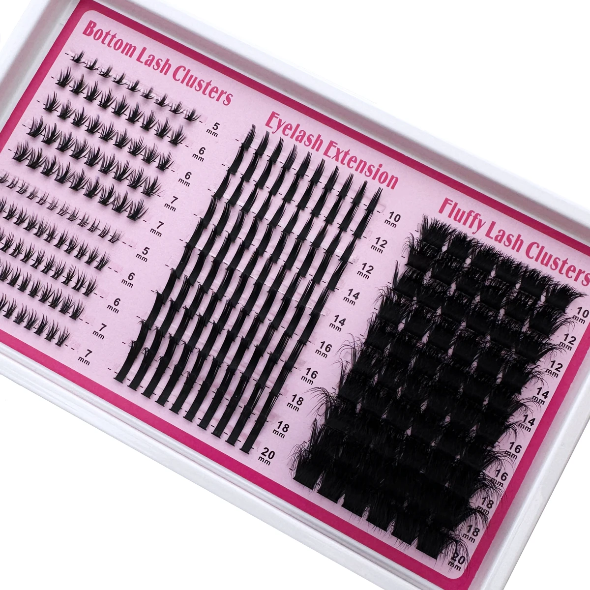 4-in-1 Wimperncluster 200D-60D Lang 6-20mm Wimpernspitzen Untere Wimpern Wiederverwendbar Untere DIY Spiky Wimpernverlängerung Manga-Cluster – Detail 2