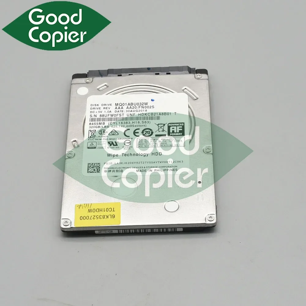 1Pc  MQ01ABU032BW Wipe Technology HDD compatible for Toshiba e-STUDIO Copier Machine 320GB Encryption Hard DISK DRIVE