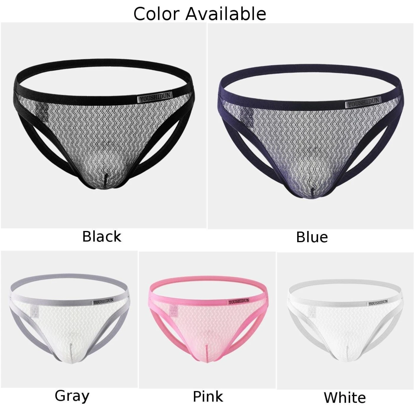 Open Butt Mens G-string Thong Long Bulge Pouch Underpants Mesh Middle Waist Underwear Sexy Solid Thongs Peni Big Pouch Panties