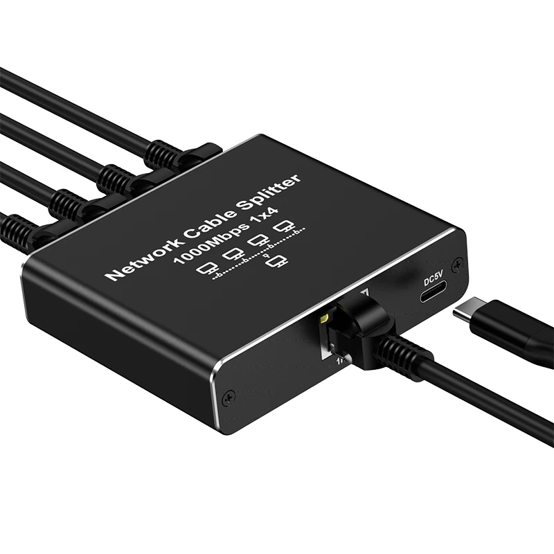 LAN-Splitter 1 bis 2/3/4 1000 Mbit/s Rj45-Ethernet-Splitter LAN-Extender bis 328 Fuß Gigabit-Netzwerk-Switch-Anschluss für TV-PC-Router