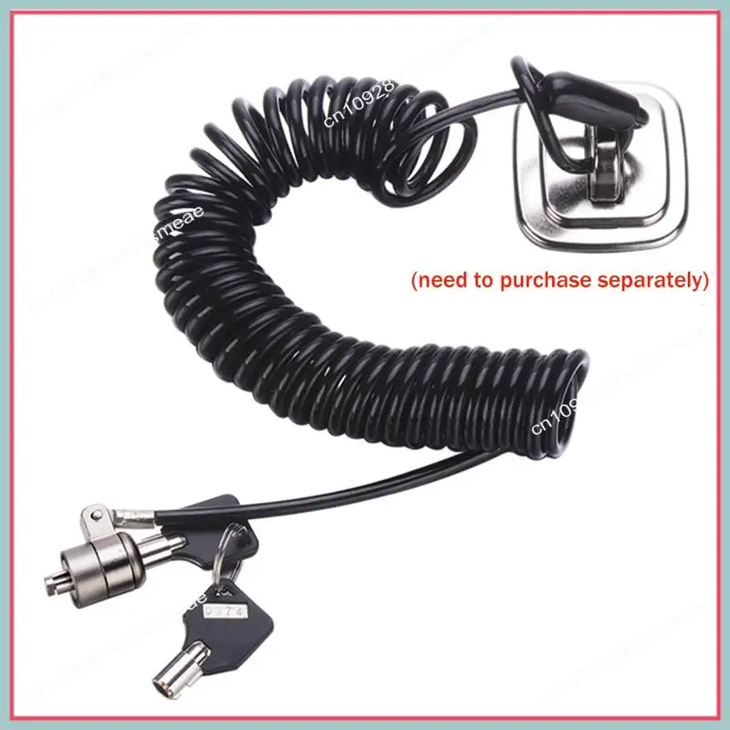 N94R Laptop Computer Lock Laptop Lock Anti-Theft Lock Universal Retractable Spring Rope Steel Cable Key Computer Lock