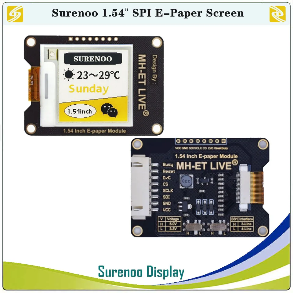 1.54 "200*200 SSD1680 E-Paper elektronische ePaper E-Ink eInk Scherm SPI Ondersteuning STM32 Raspberry Pi ESP32 voor Arduino