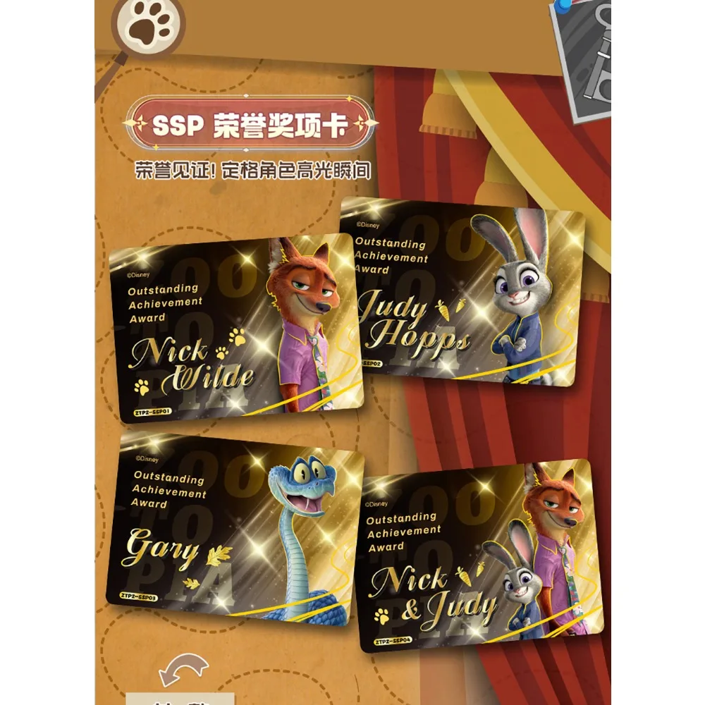 Carte de personnage originale FUN Zootopia 2, édition limitée, étoile de dessin animé classique Nick Judy, carte de haute qualité, jouet, cadeau de Festival