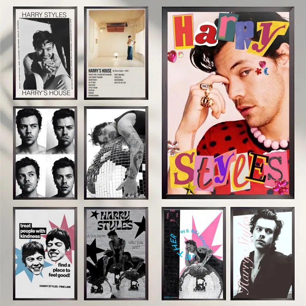 Singer HARRY STYLES Poster Self-adhesive Art Waterproof Paper Sticker Coffee House Bar Room Wall Decor