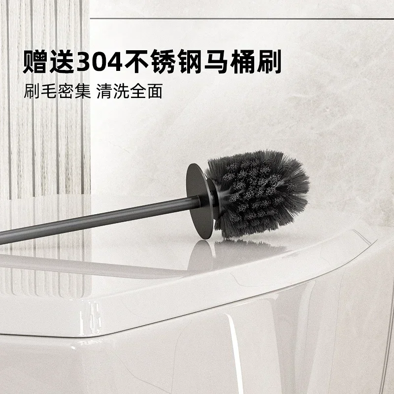 فرشاة مرحاض مخفية من الفولاذ المقاوم للصدأ، رف قابل للتخصيص على الحائط #5