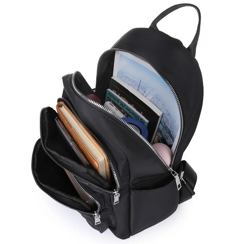 Mochila casual elegante, versátil para passeios diários, pode ser transportada em um ombro, com vários bolsos e grande capacidade