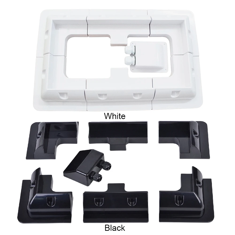 RV Top Roof PV Panel Mounting Bracket Fixing Bracket Kit Wire Box Support PV Support Holder for Caravan Camper Boat Yacht