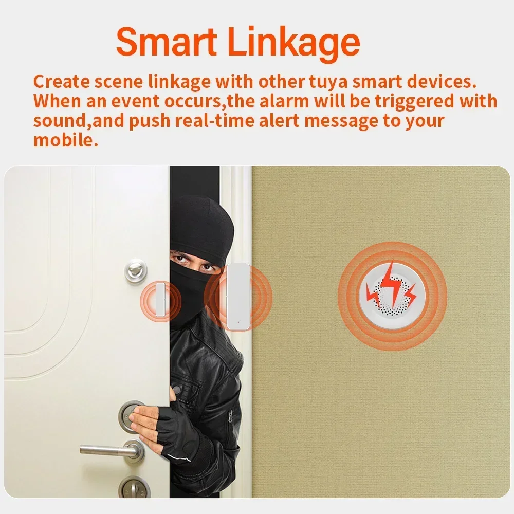 Tuya ไซเรน WiFi สำหรับเตือนความปลอดภัยของสมาร์ทโฮมลำโพง100dB ทำงานร่วมกับ Alexa yYandex ALICE