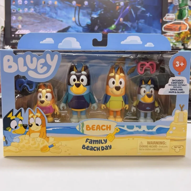 Hot Selling Authentic Cute Bluey Family Toys Bluey With Friends Bingo And Bandit Doll Model Doll Adornment Toy Set Children Gift