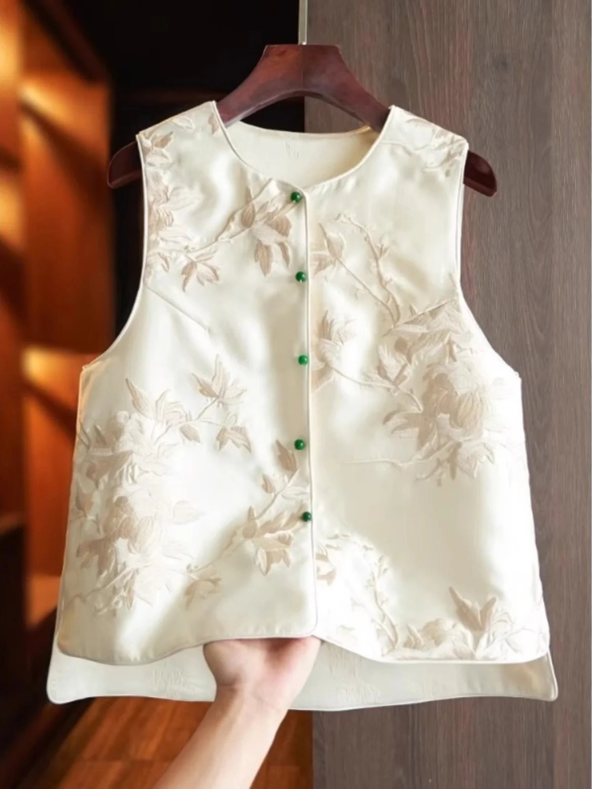 

Ele Embroidered Silk Vest Women's Spring Summer Lightweight Luxury New Chinese Sle National Retro Tang Costume Top