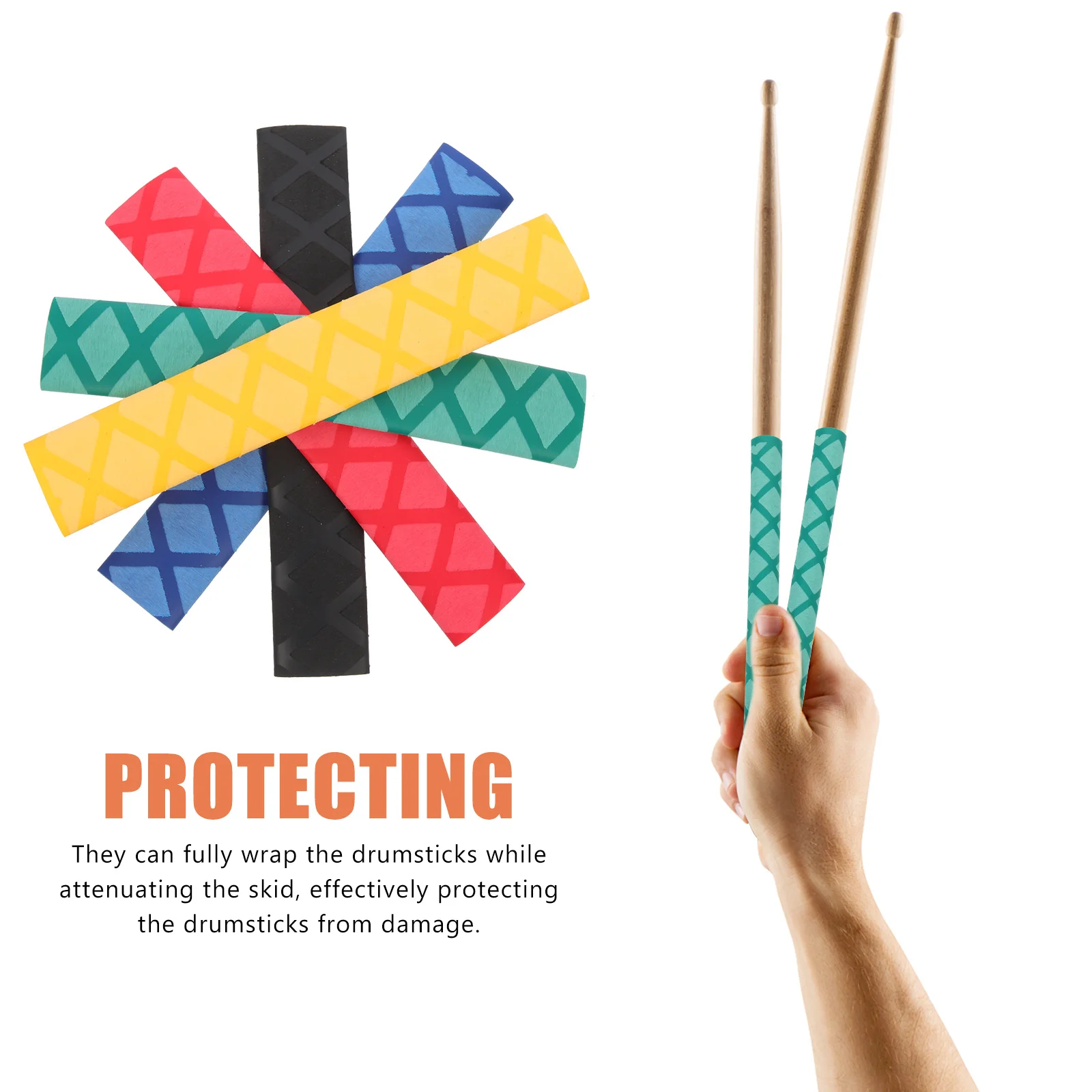 

5 Pairs Adhesive Tape Non-slip Drum Stick Cover Drumstick Irradiation Cross-linked Polyethylene Supplies
