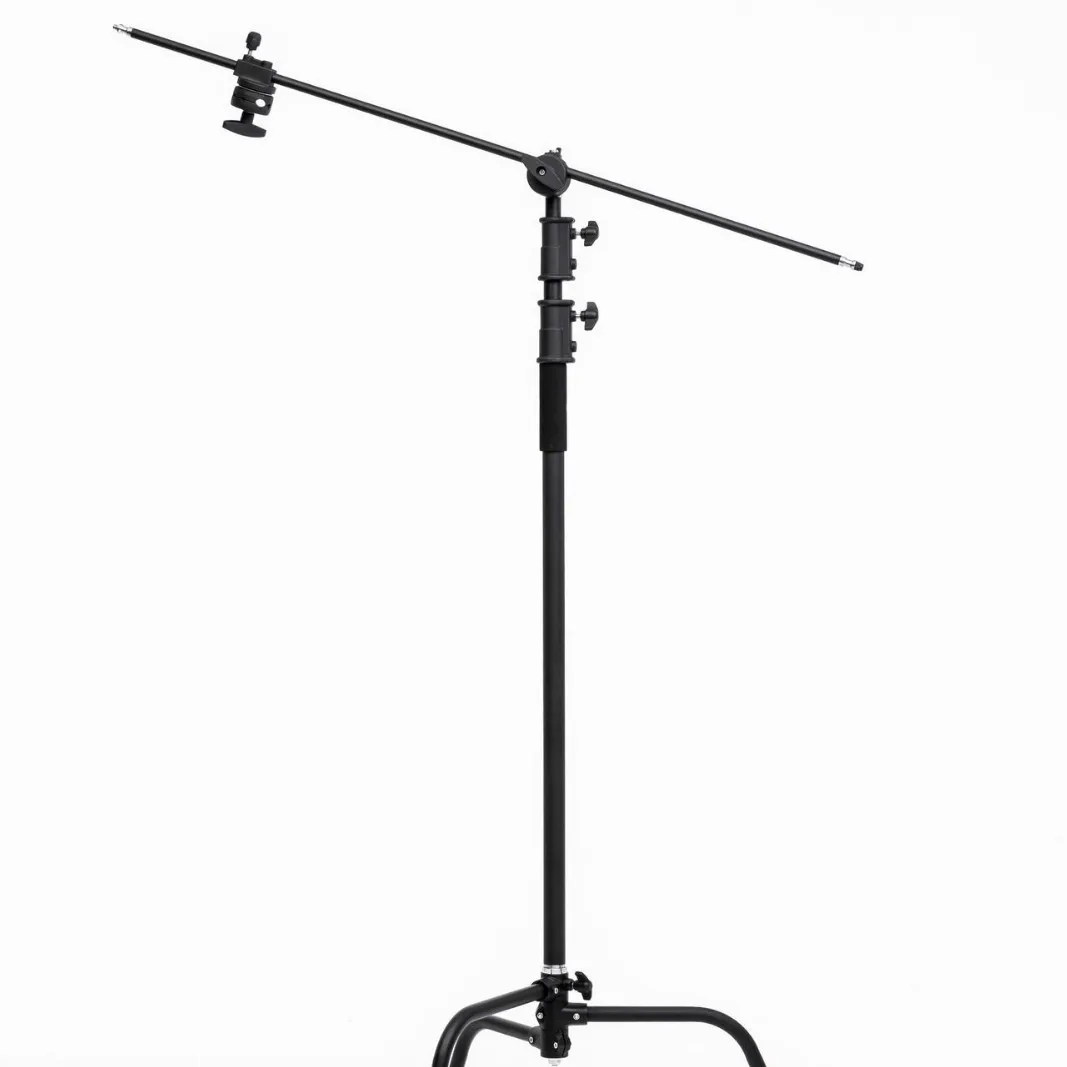 3.3M Stainless Steel C-Stand Light Stand, Film Studio Grip Stand with Boom Arm for Photography