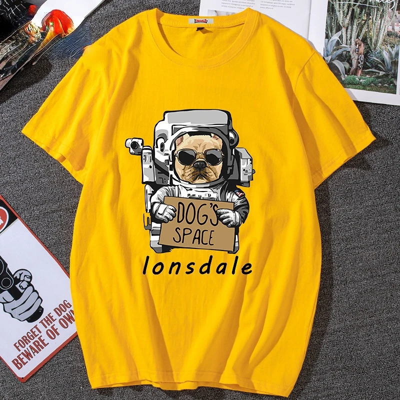 

Fashion dog print T-shirt Summer Cotton Short-sleeved T-shirt Men and Women Cotton Loose Large Size Half-sleeved Ins Trend Youth