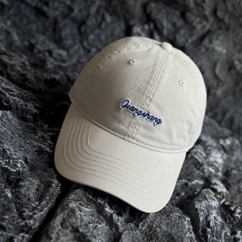 Spring Summer 2025 Embroidered Letter Sticker Big Head Circumference Baseball Cap Adjustable Enlarged Widen Unisex Cap