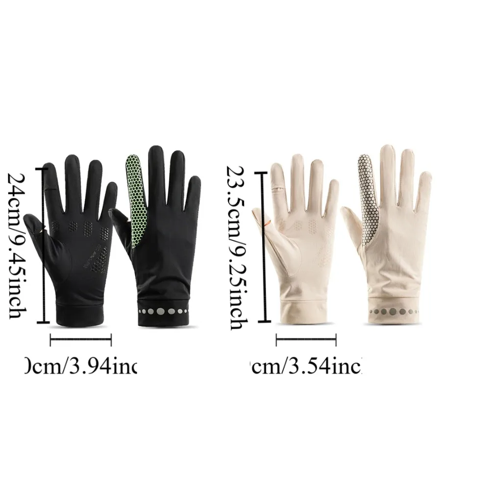 Ice Silk Sunscreen Gloves Anti-UV Non Slip Sun Protection Riding Gloves Touch Screen Breathable Summer Driving Gloves Unisex