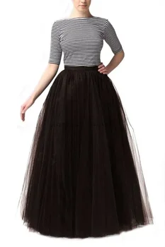 女性用ロングチュールスカート,地面の長さ,ふくらんでいるスカート,ダンス用,チュチュ,パーティー用ペチコート,4層,ファッショナブル,新しい,6610