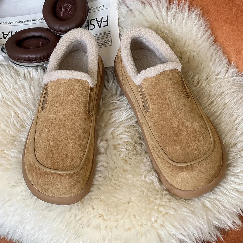 

New Winter Warm Casual Snow Boots Cotton Wool Shoes Frosted Anti Slip Comfortable Daily Outdoor Boken Shoes