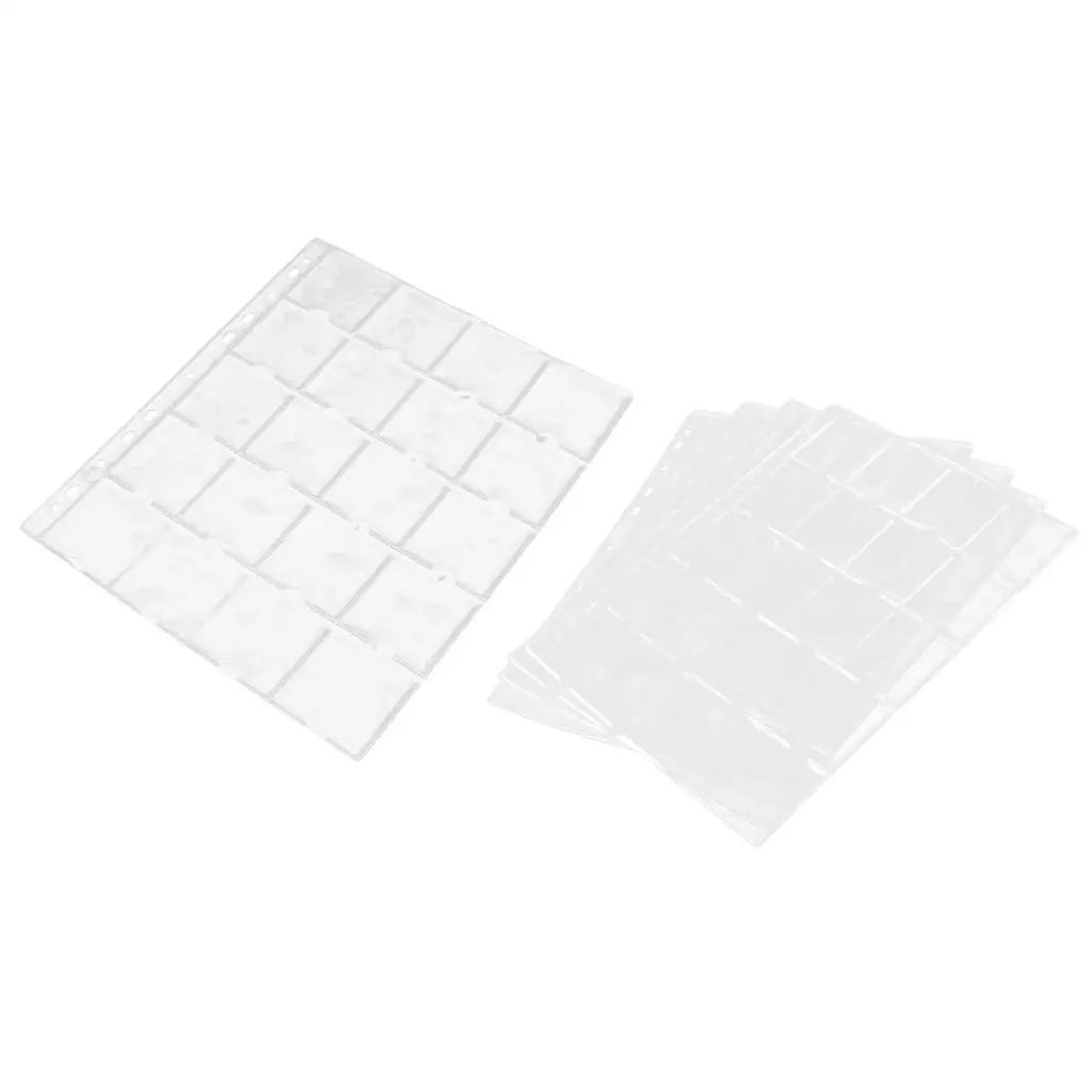 10 Pages Money Holder Collection Album Storage Page Sheet 200 Pockets