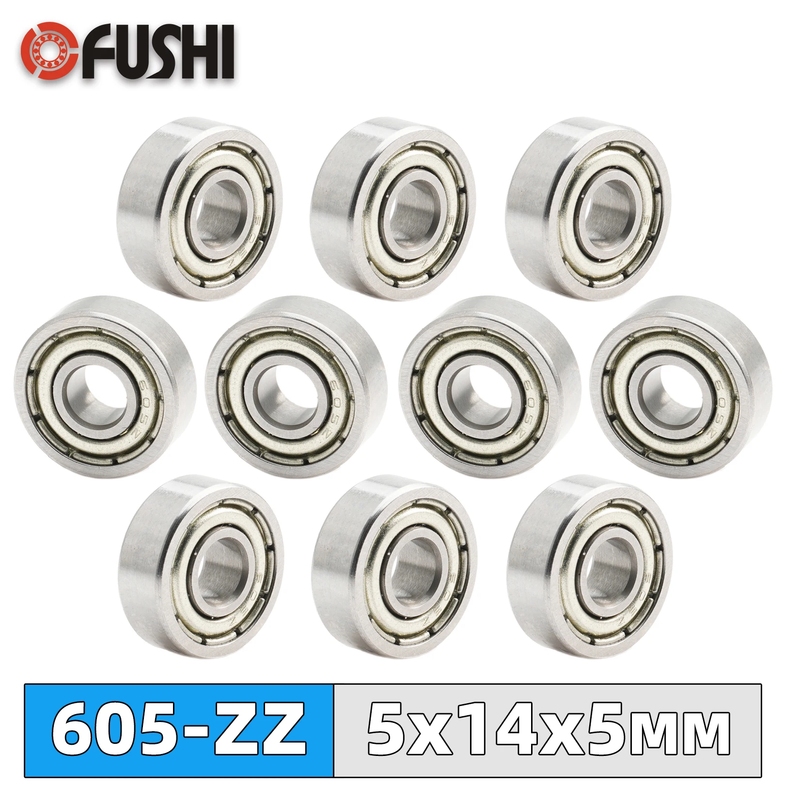 10PCS 605 605ZZ Ball Bearing 5*14*5 mm Chrome Steel Bearing 5x14x5 mm For 3D Printer Parts 605 2Z