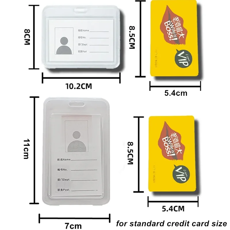 2 قطعة/المجموعة شفافة تصريح العمل حالة البلاستيك شارة حامل معرض حامل بطاقة الهوية حامي تمرير غطاء بطاقة العمل