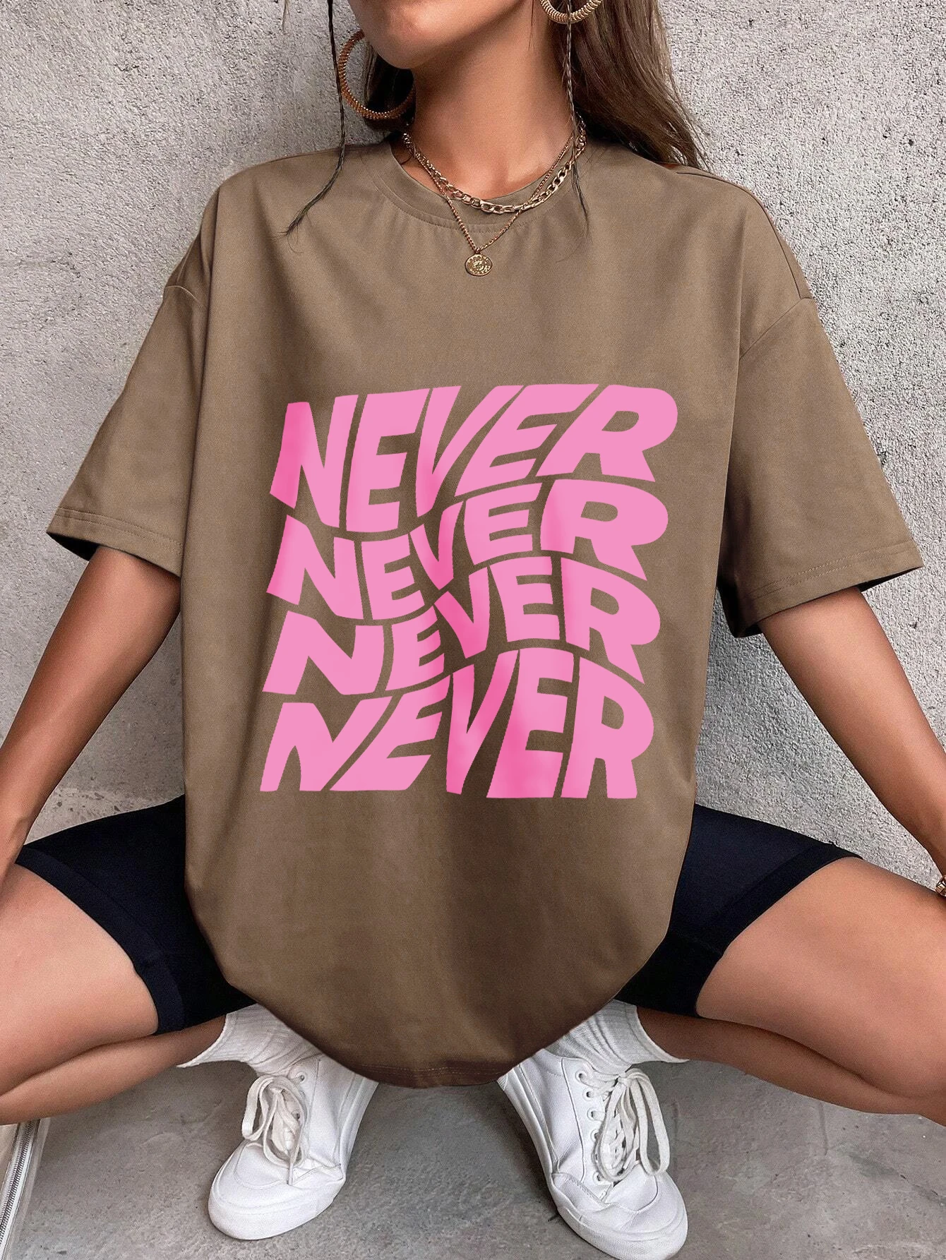 

Summer Cotton Woman T-Shirts Never Twisted Creativity Letter Prints Tee Shirts Loose O-Neck Soft Comfortable Tops Female Clothes