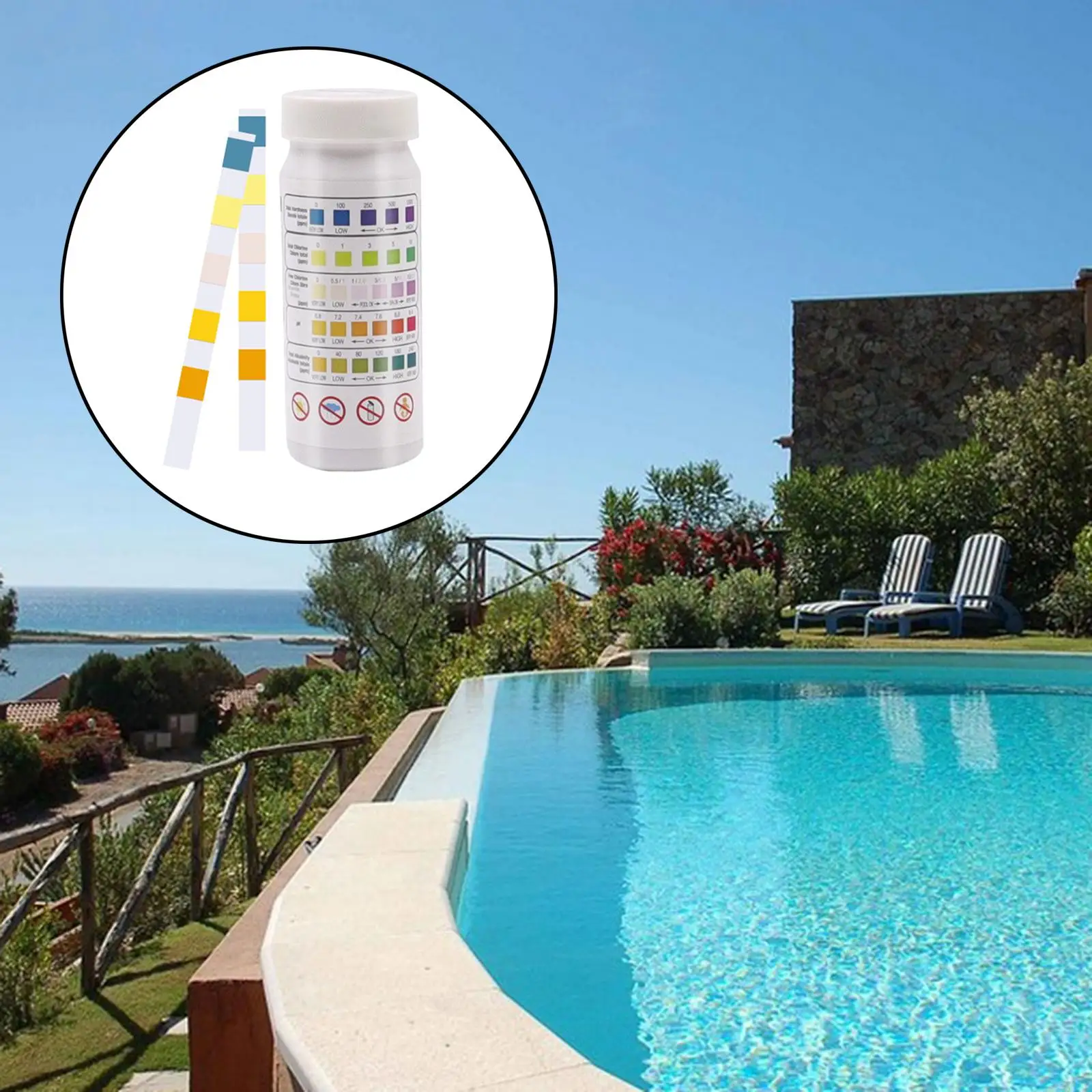 1 Fles Hot Tub Zwembad Waterkwaliteit 4-in-1 Teststrip Residuele Chloor PH-waarde Alkaliteit Hardheid