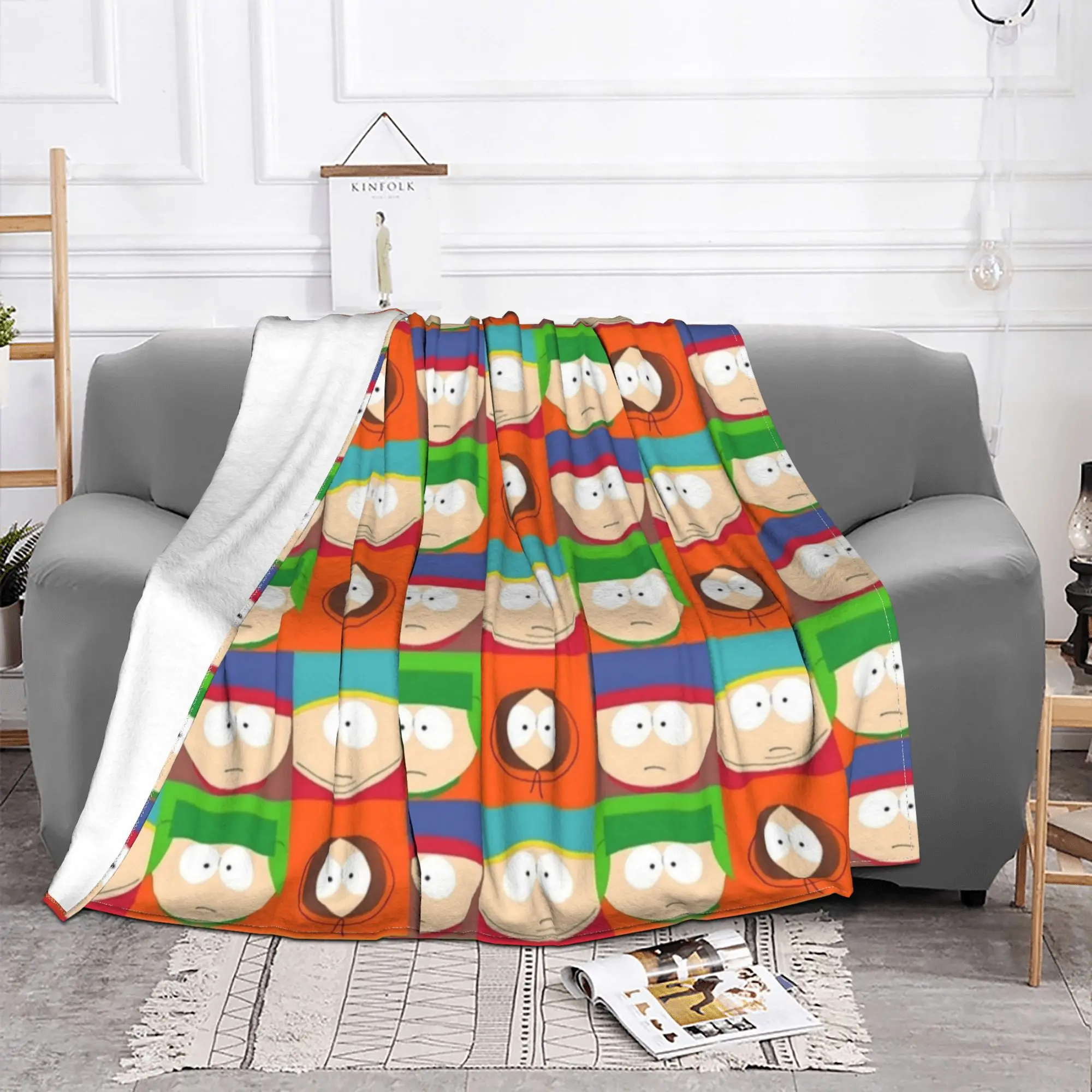 South Boys Kenny  Blanket Cover Southparkk Cartoon Wool Throw Blankets Bedroom Sofa Portable Ultra-Soft Warm Bedspreads