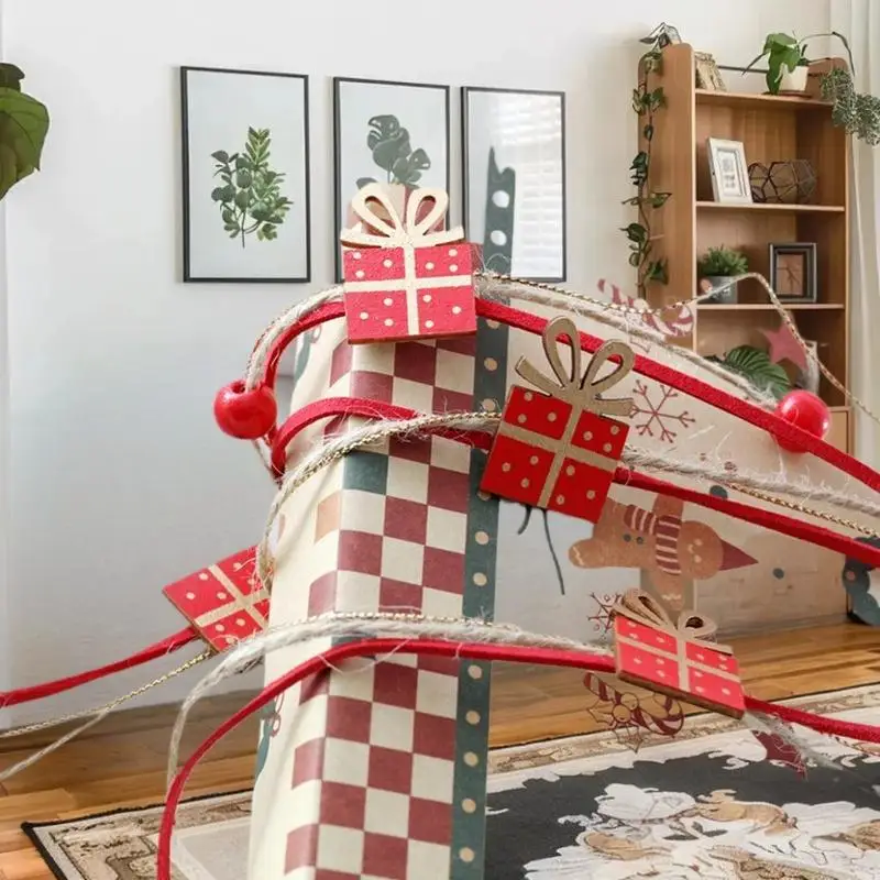 ริบบิ้นตกแต่งคริสต์มาส สีทอง ของประดับตกแต่งงานปาร์ตี้วันหยุด ริบบิ้นตกแต่งงานเฉลิมฉลอง ของประดับ DIY อุปกรณ์ตกแต่งคริสต์มาส