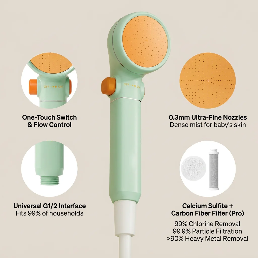 Portable Baby Filter Shower He - огляд і ціна Portable Water Filter