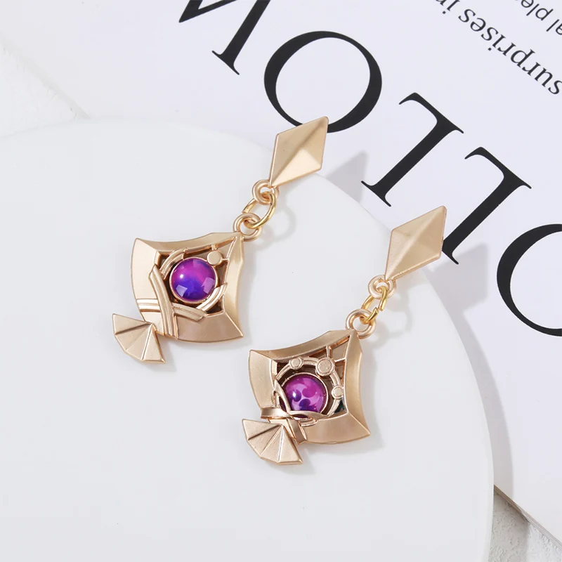 Genshin Impact Anime Yae Miko Vision Cospaly Props Metal Alloy Earring Ear Studs Jewelry Women Accessories Gift for Fans