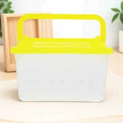 حامل سلحفاة شفاف لحوض السمك محمول بمساحة كبيرة صندوق تغذية لخزان الأسماك البلاستيكي لنقل الحيوانات الأليفة والزواحف السلحفاة