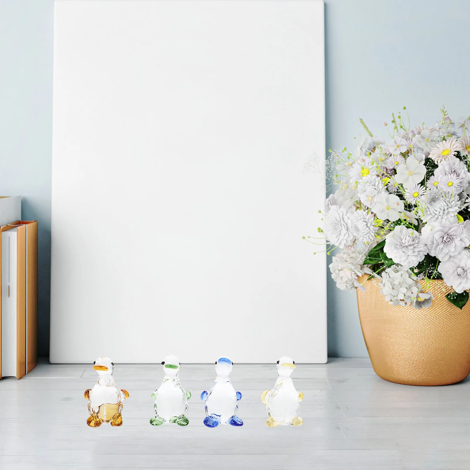 

4Pcs Crystal Duck Decoration Adorable Animal Sculpture Desktop Quartz Statue Home Ornament Desk Decor Crystal Sculpture