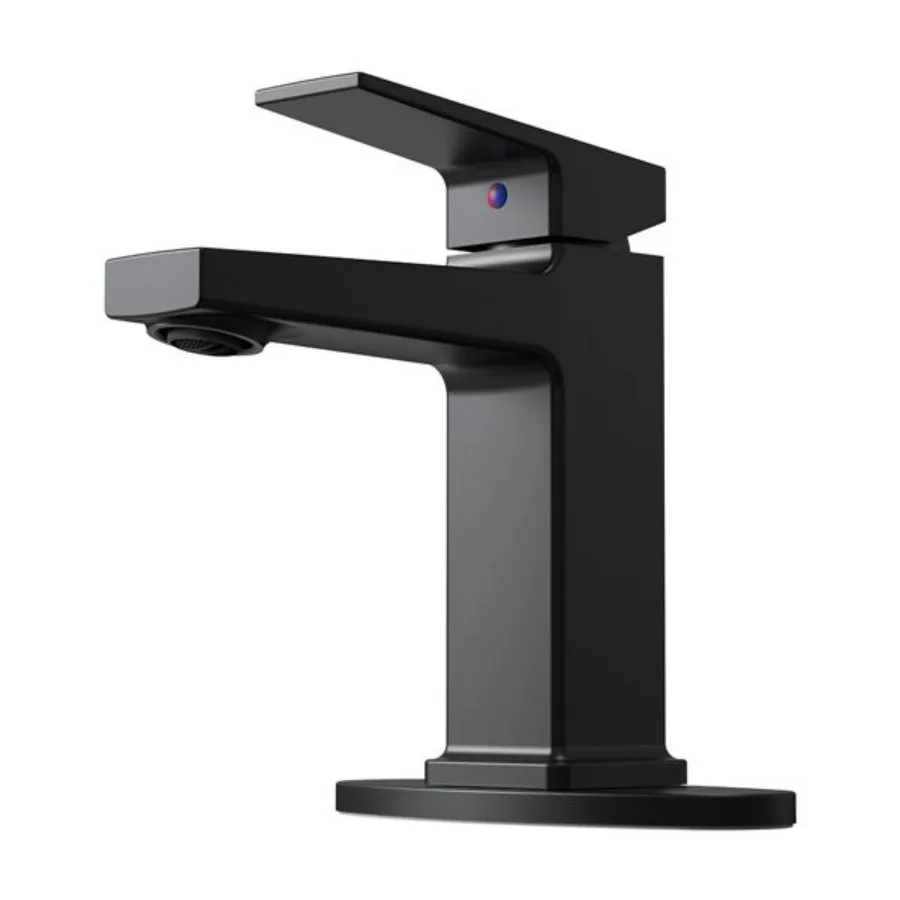 

Matte Black Single Handle Bathroom Faucet with Deck For 1 or 3 Holes Laundry Vanity Sink Faucet with Two 9 16 Hoses[Unable to s