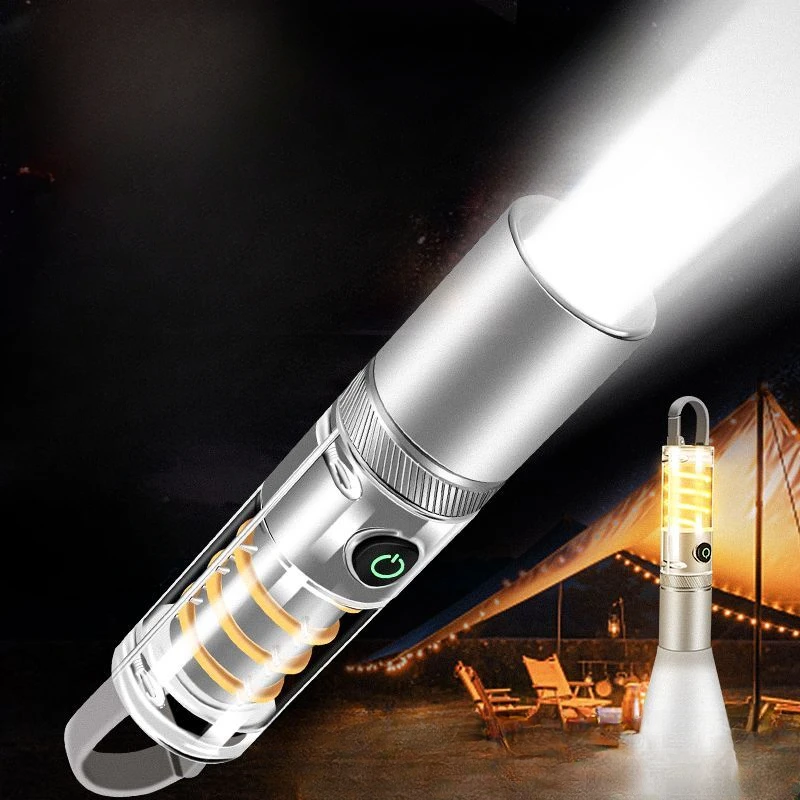  SMILING SHARK Super Bright LED Flashlight Type-C Fast Charging Zoom Flashlight 5 Lighting Mode Outdoor Camping Fishing